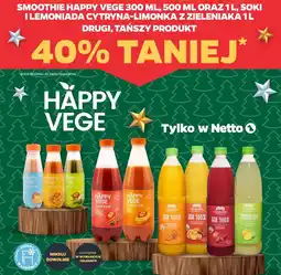 Netto Smoothie Happy Vegetable 300 ml, 500 ml oraz 1L, Soki i Lemoniada Cytryna-Limonka z Zieleniaka 1L oferta