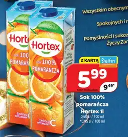 Delfin Sok 100% pomarańcza Hortex oferta