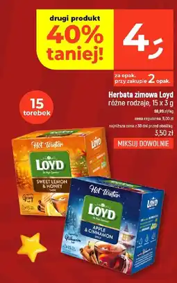 Dealz Herbata zimowa Loyd różne rodzaje (Sweet Lemon & Honey, Apple & Cinnamon) oferta