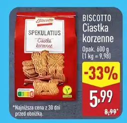 ALDI Ciastka korzenne Spekullatius Biscotto oferta