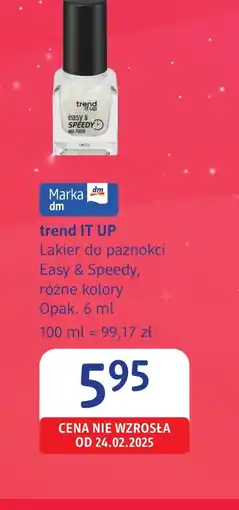dm drogerie markt Lakier do paznokci trend IT UP oferta