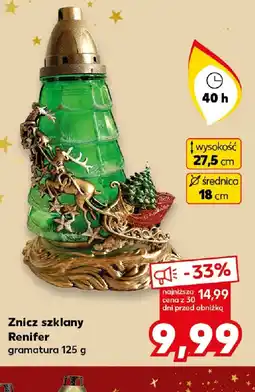 Kaufland Znicz szklany Renifer oferta