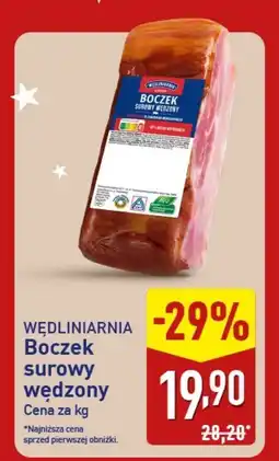 ALDI Boczek surowy wędzony Wędliniarnia oferta