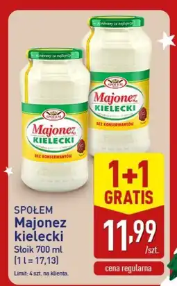 ALDI Majonez Kielecki 700 ml, 1+1 GRATIS Społem oferta