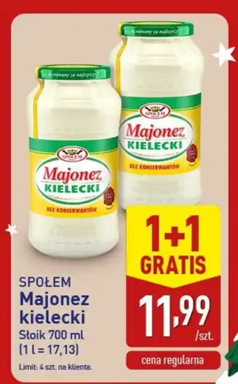 Majonez Kielecki 700 ml, 1+1 GRATIS Społem