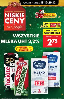 Biedronka Mleko UHT 3,2% 1L Mleczna Dolina oferta