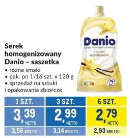 Makro Serek homogenizowany Danio saszetka różne smaki oferta