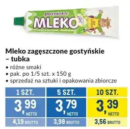 Makro Mleko zagęszczone gostyńskie tubka różne smaki Makro oferta
