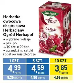 Makro Herbatka owocowa ekspresowa Herbaciany Ogród Herbapol wybrane rodzaje oferta