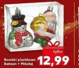 Kaufland Bombki plastikowe Bałwan i+ Mikołaj oferta
