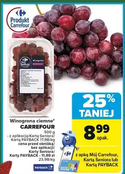 Carrefour Market Winogrona ciemne CARREFOUR 500 g oferta
