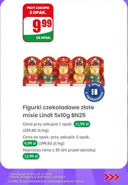 Dino Figurki czekoladowe złote misie 5x10g Lindt oferta