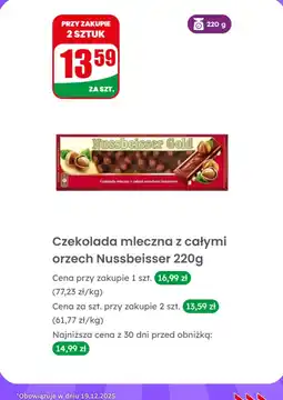 Dino Czekolada mleczna z całymi orzechami 220g Nussbeisser Gold oferta