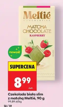 Biedronka Czekolada biała slim z matchą Meltié Raspberry 90g oferta