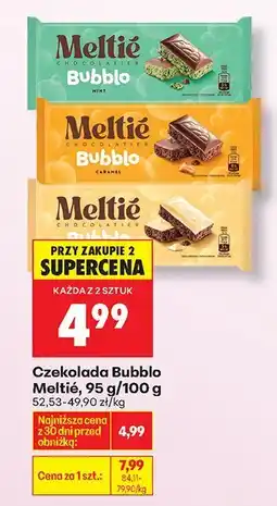 Biedronka Czekolada Bubblo Meltié Mint 95g/100g oferta