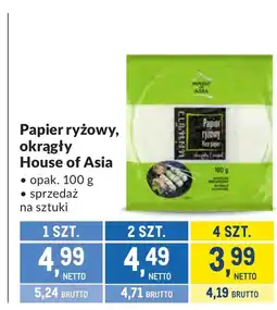 Makro Papier ryżowy House of Asia oferta