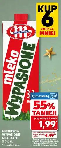 Kaufland Mleko UHT wypasione 3,2% tł. Mlekovita oferta