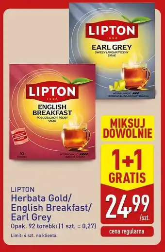 Lipton Herbata Gold/English Breakfast/Earl Grey (92 torebki)