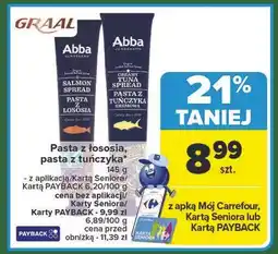 Carrefour Pasta z łososia / pasta z tuńczyka Abba oferta