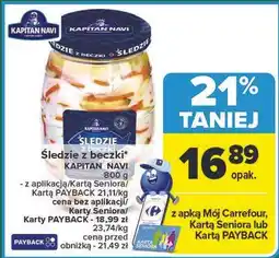 Carrefour Śledzie z beczki Kapitan Navi oferta