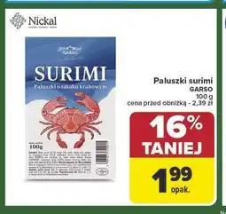 Carrefour Surimi paluszki o smaku krabowym Garso oferta