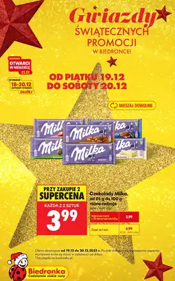 Biedronka Czekolada różne rodzaje Milka oferta