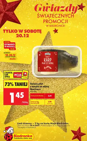 Świeży płat z karpia ze skórą Marinero