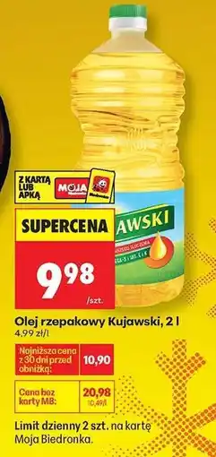 Biedronka Olej rzepakowy Kujawski, 2 l oferta