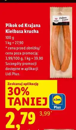 Lidl Kiełbasa Pikok od Krajana krucha oferta