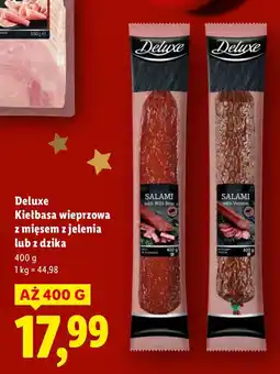 Lidl Kiełbasa wieprzowa z mięsem z jelenia lub z dzika Deluxe oferta