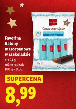 Lidl Batony marcepanowe w czekoladzie Favorina Cocoa marcipan oferta
