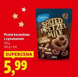 Lidl Precle karmelowe z cynamonem Lumiss Salted Pretzel Mini oferta