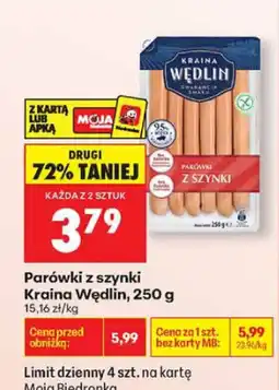 Biedronka Parówki z szynki Kraina Wędlin, 250 g oferta
