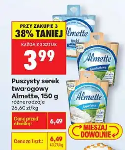 Biedronka Puszysty serek twarogowy Almette, 150 g: różne rodzaje oferta
