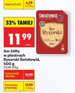 Biedronka Ser żółty w plastrach Rycerski Światowid, 500 g oferta