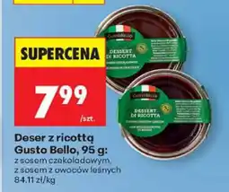 Biedronka Deser z ricottą Gusto Bello, 95 g: z sosem czekoladowym, z sosem z owoców leśnych oferta