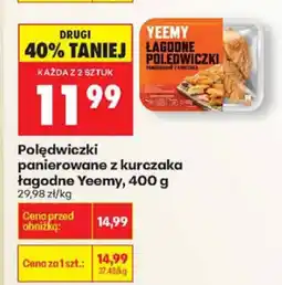 Biedronka Polędwiczki panierowane z kurczaka łagodne Yeemy 400g oferta