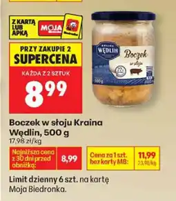 Biedronka Boczek w słoiu Kraina Wędlin oferta