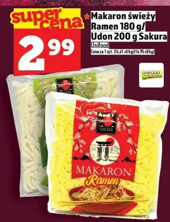 Makaron świeży Ramen 180 g / Udon 200 g - różne rodzaje Sakura/Unifood