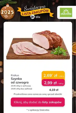 Stokrotka Szynka Krakus od szwagra oferta