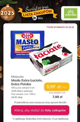 Stokrotka Masło Mlekovita Extra Polskie oferta