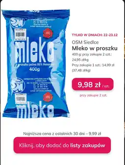 Stokrotka Mleko w proszku OSM Siedlce 26% tłuszczu oferta