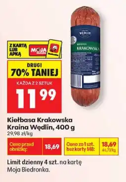 Biedronka Kiełbasa Krakowska Kraina Wędlin, 400 g oferta