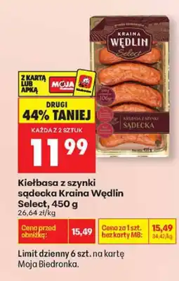 Biedronka Kiełbasa z szynki sądecka Kraina Wędlin, 300 g oferta