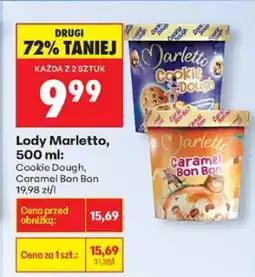 Biedronka Lody Marletto 500ml Cookie Dough, Caramel Bon Bon oferta