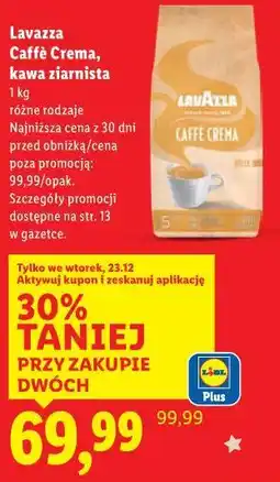 Lidl Lavazza Caffè Crema, kawa ziarnista oferta
