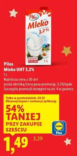 Lidl Pilos Mleko UHT 3,2% oferta
