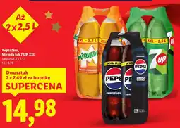 Lidl Pepsi Zero, Mirinda lub 7 UP, XXL (2 x 2,5 L), dwupak oferta