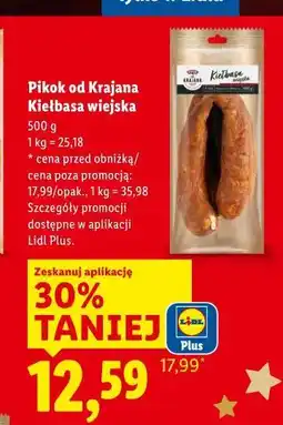 Lidl Pikok od Krajana Kiełbasa wiejska oferta