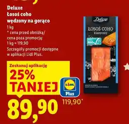 Lidl Deluxe łosoś coho wędzony na gorąco, 1kg oferta